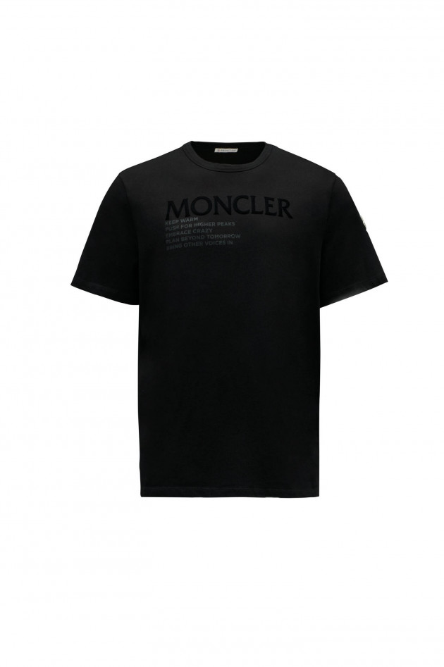 Moncler T_shirt mit Schriftzug in Schwarz