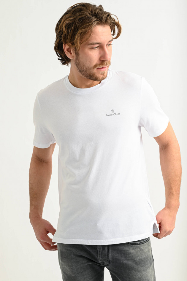 Moncler T-Shirt mit Logo in Weiß