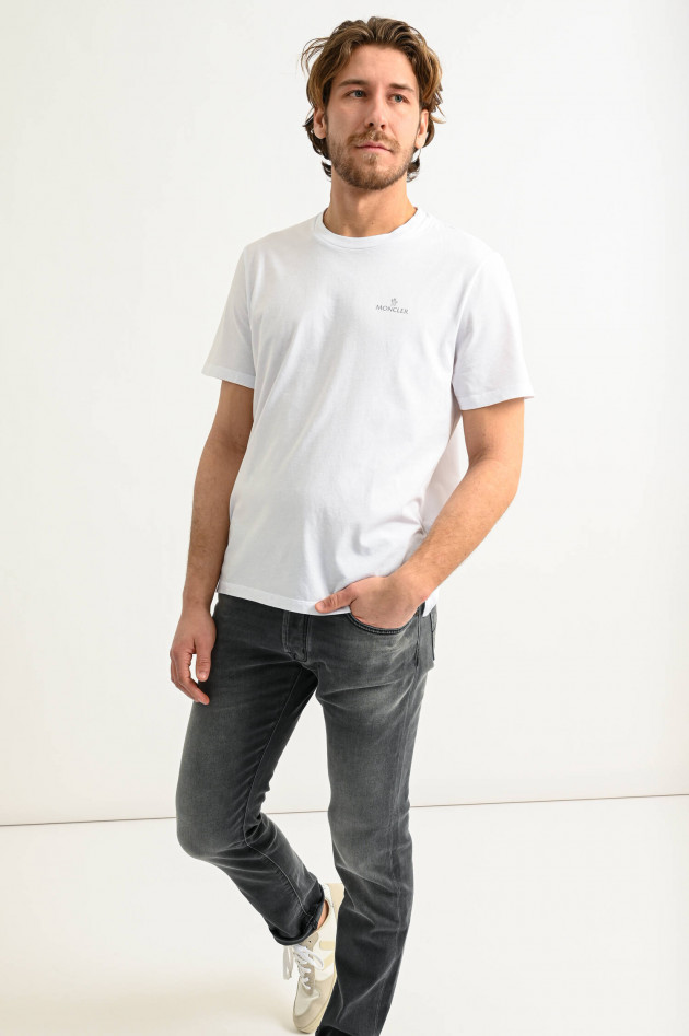 Moncler T-Shirt mit Logo in Weiß