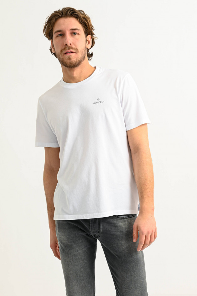 Moncler T-Shirt mit Logo in Weiß
