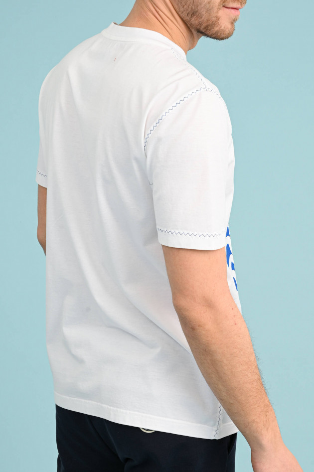 Moncler T-Shirt mit XL-Frontprint in Weiß