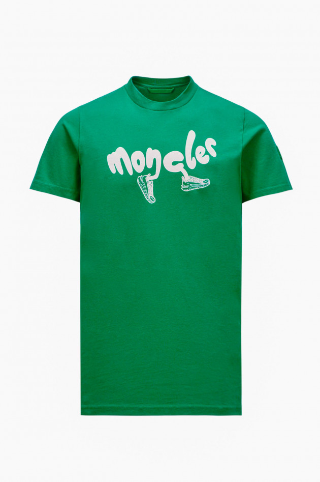 Moncler T-Shirt mit Frontprint in Grün