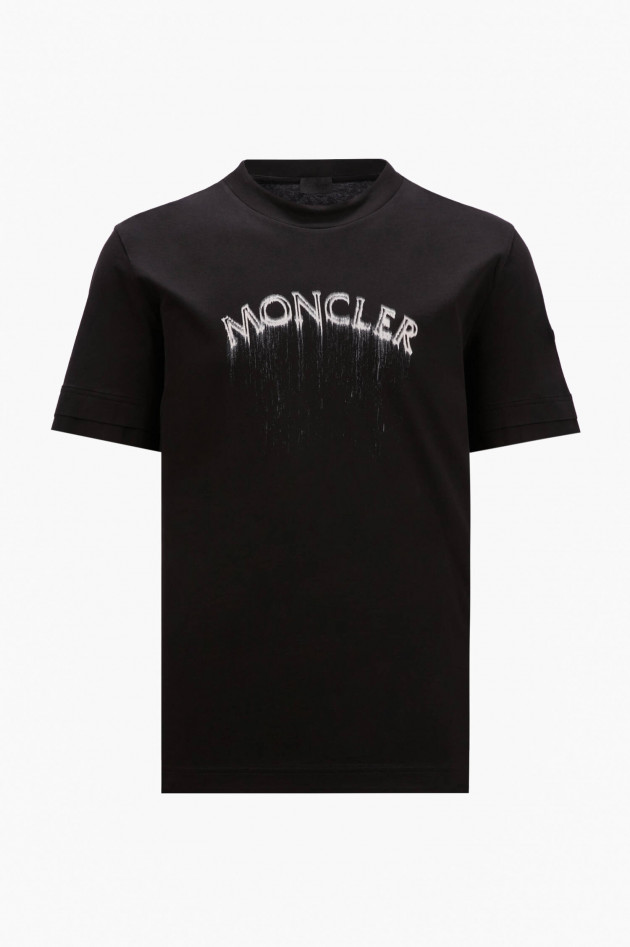 Moncler T-Shirt mit Frontprint in Schwarz