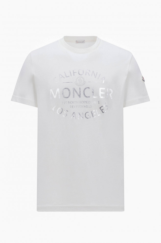 Moncler T-Shirt mit Print in Natur
