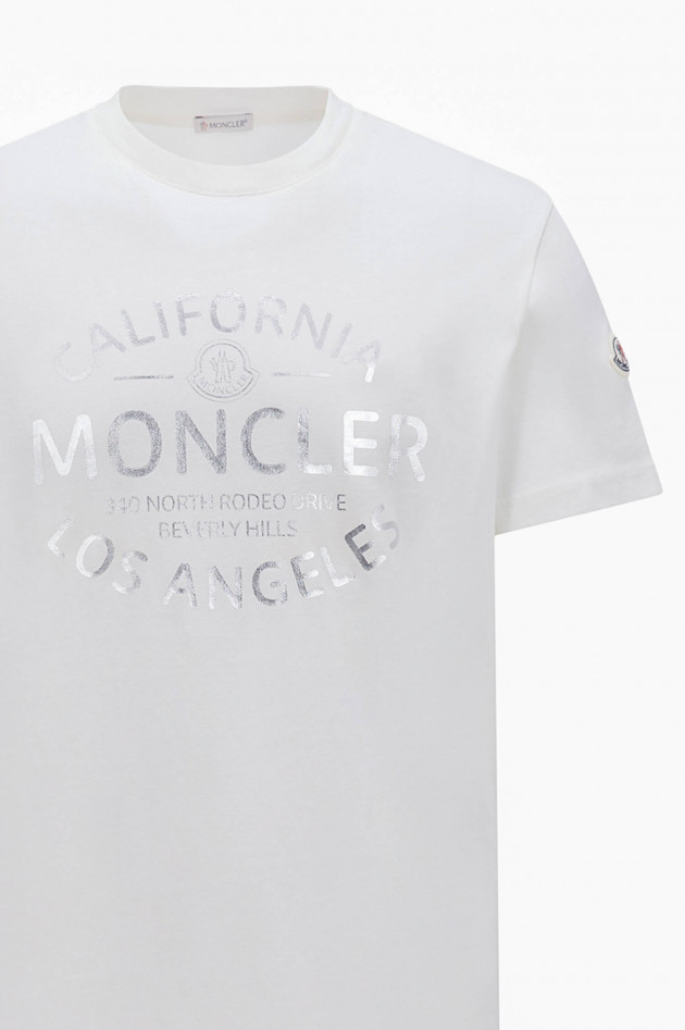 Moncler T-Shirt mit Print in Natur