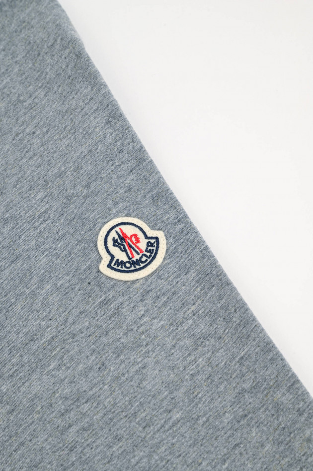 Moncler T-Shirt mit Logo-Stickerei in Grau
