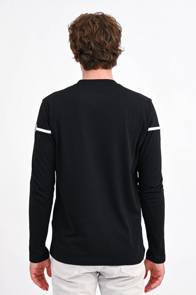 Moncler Langarm Shirt mit Logo-Print in Schwarz