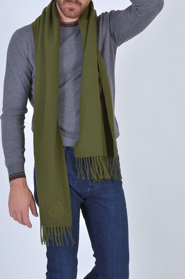 Moncler Schal aus Wolle in Oliv
