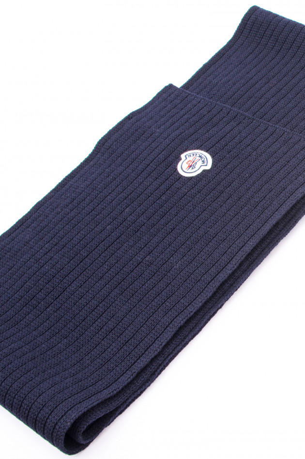 Moncler Schal aus reiner Schurwolle in Navy