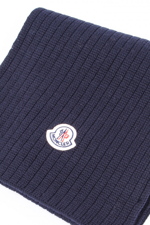 Moncler Schal aus reiner Schurwolle in Navy