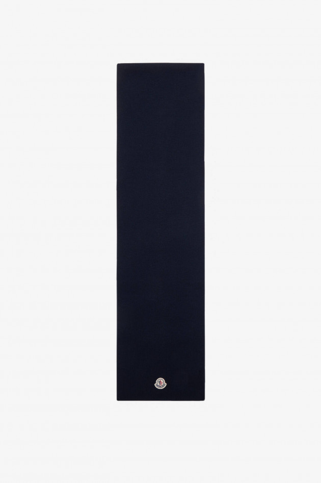 Moncler Wollschal mit Logo-Aufnäher in Navy