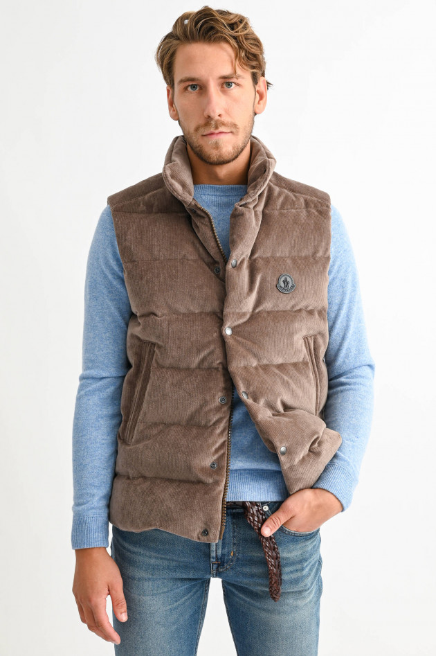 Moncler Cord Gilet in Nussbraun