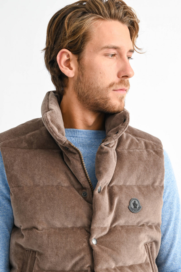 Moncler Cord Gilet in Nussbraun