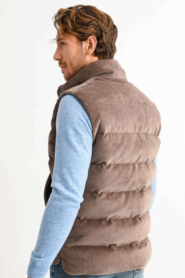 Moncler Cord Gilet in Nussbraun