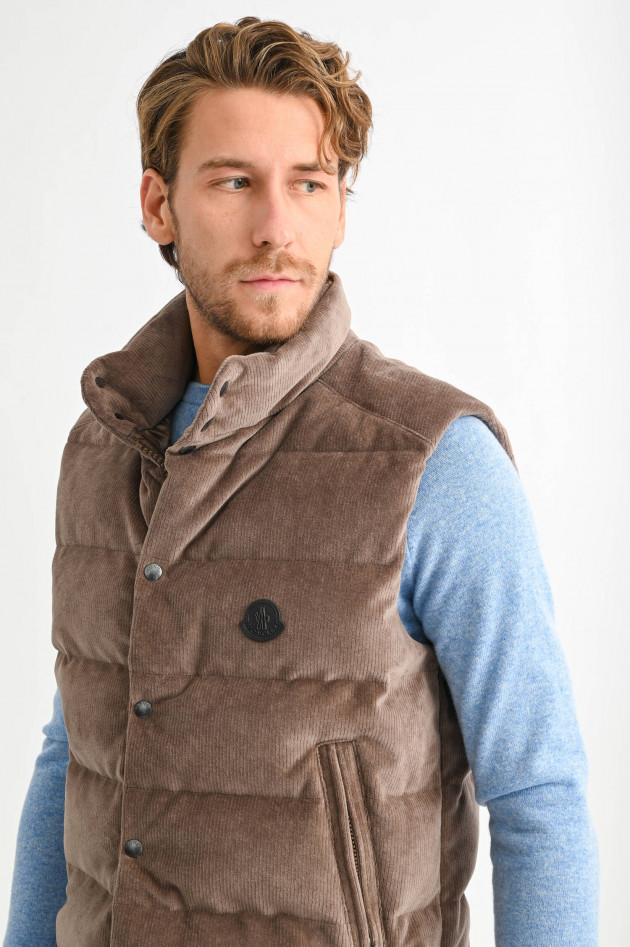 Moncler Cord Gilet in Nussbraun