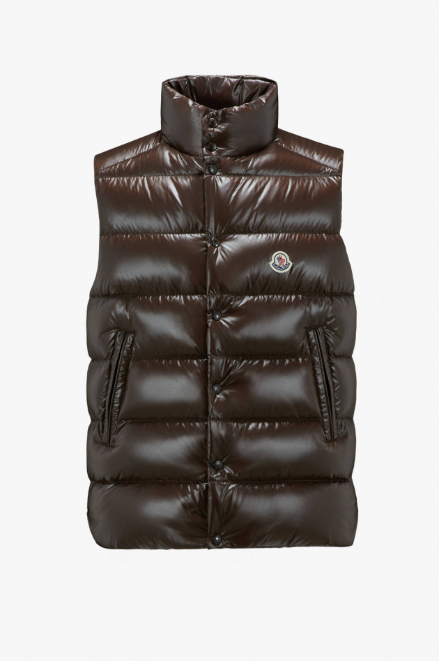 Moncler Daunengilet TIBB mit Logo-Patch in Braun