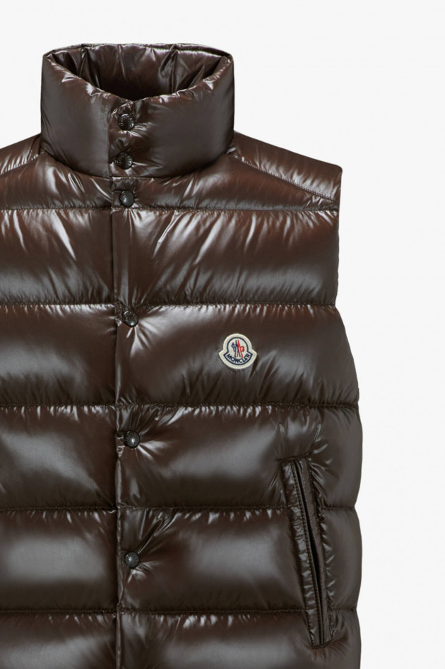 Moncler Daunengilet TIBB mit Logo-Patch in Braun