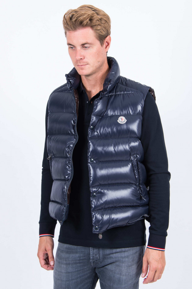 Moncler Daunengilet TIB in Navy/Dunkelbraun