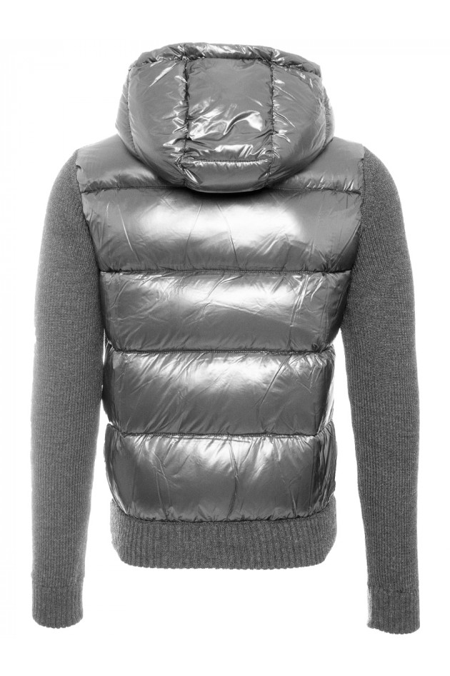 Moncler Strick-/Daunenjacke Hellgrau