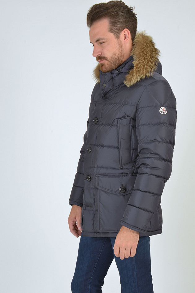 Moncler Parka CLUNY mit Fellbesatz in Marine
