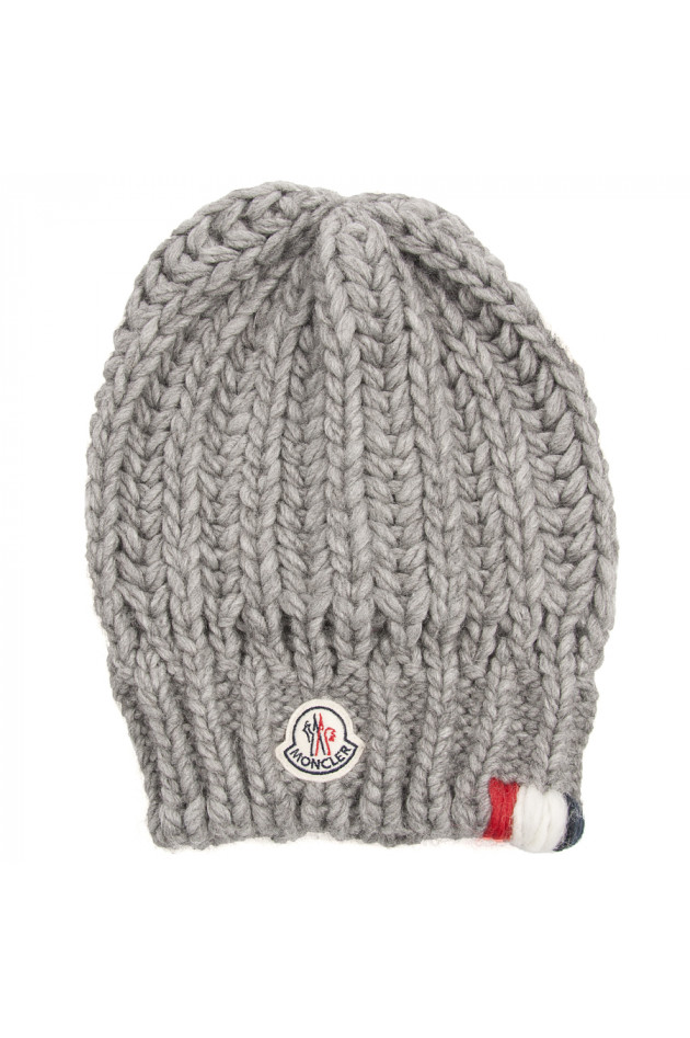 Moncler Strickmütze Hellgrau