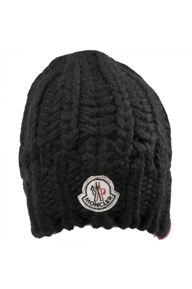 Moncler Strickmütze Oversized Schwarz