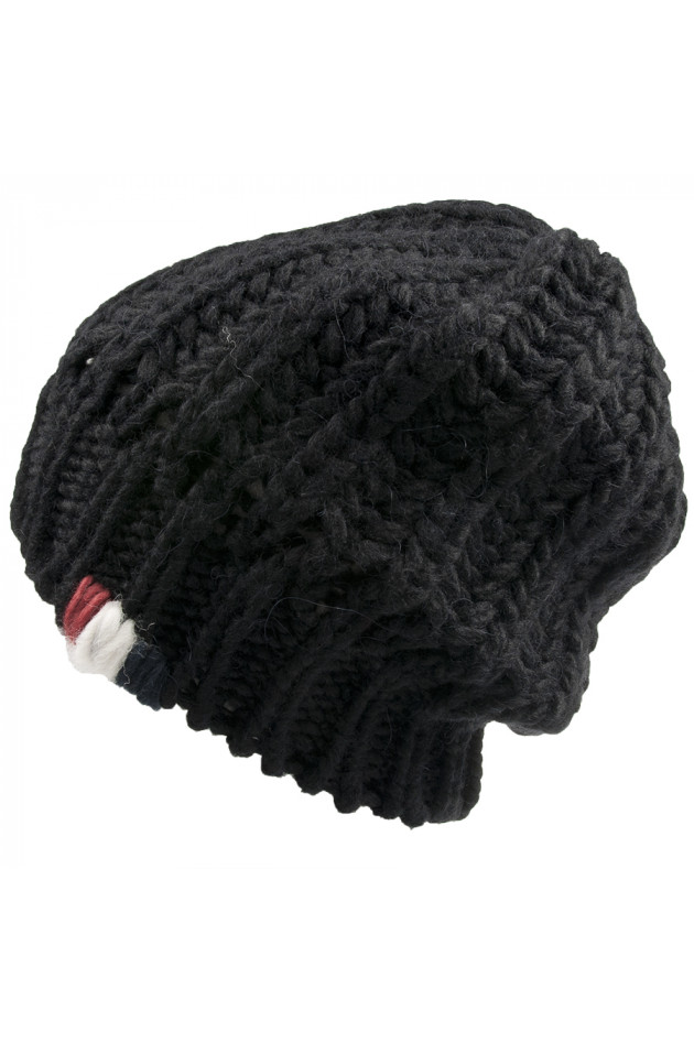 Moncler Strickmütze Oversized Schwarz