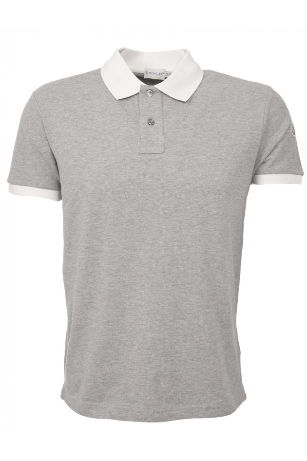 Moncler Poloshirt in Grau/Weiß