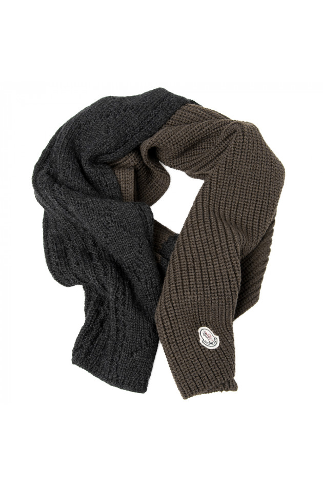 Moncler Strickschal Anthrazit/Oliv