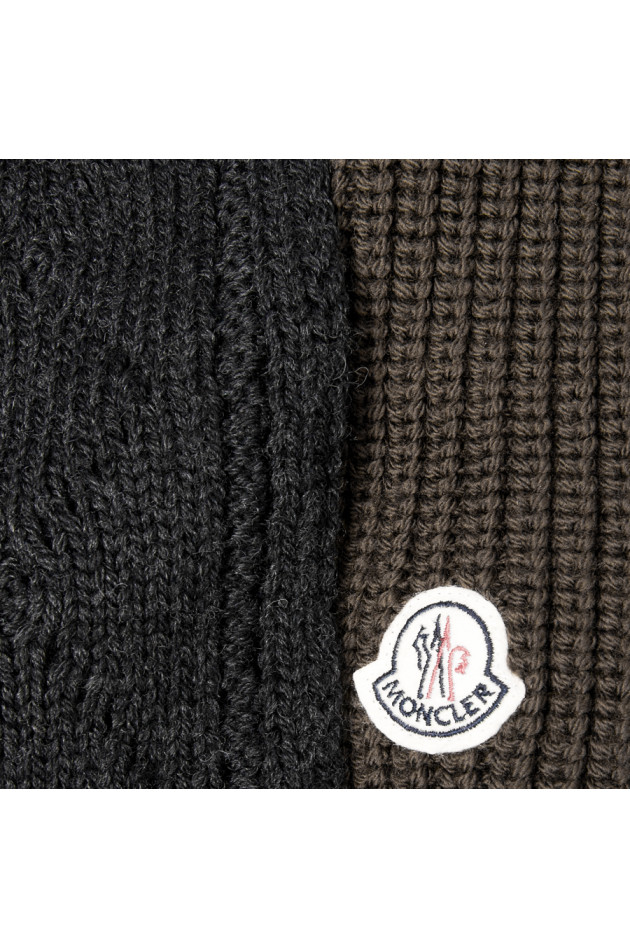 Moncler Strickschal Anthrazit/Oliv