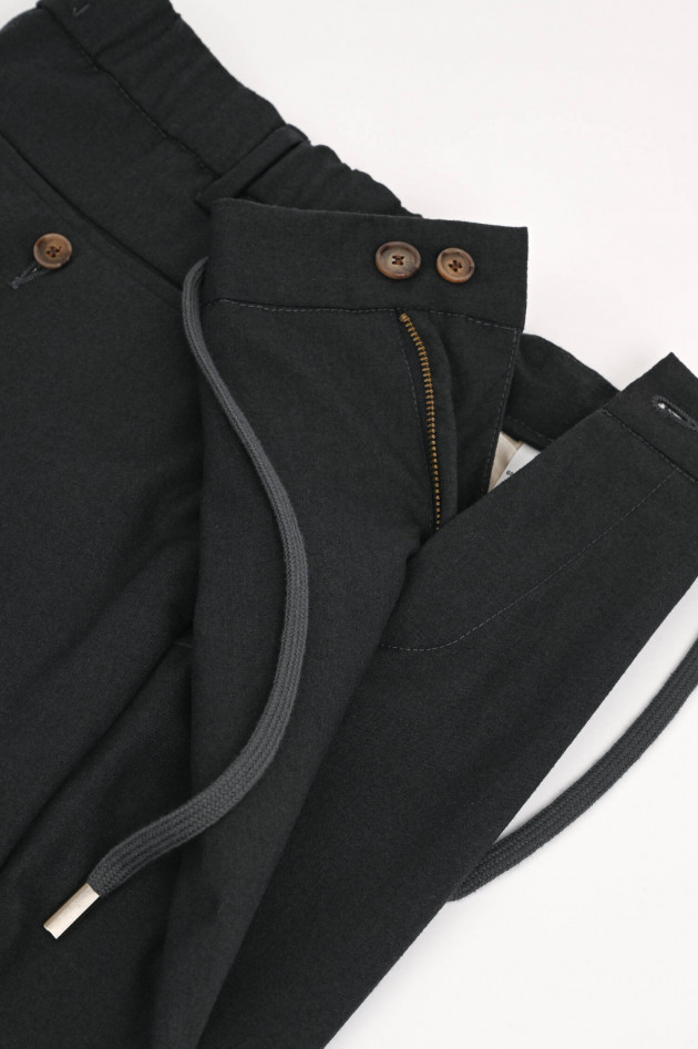 Myths Chino mit Kordelzug in Anthrazit