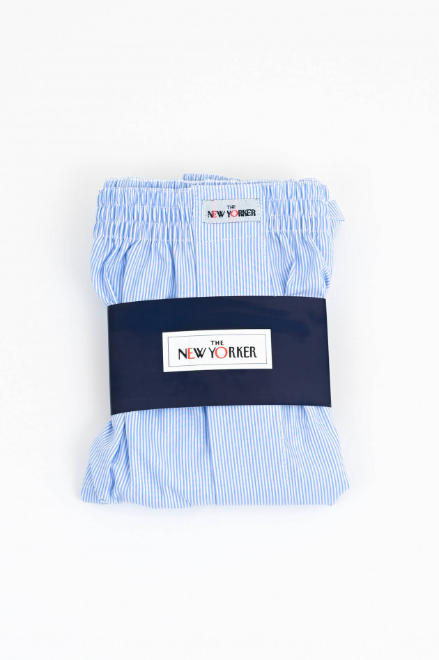 New Yorker Boxershorts in Hellblau/Weiß gestreift