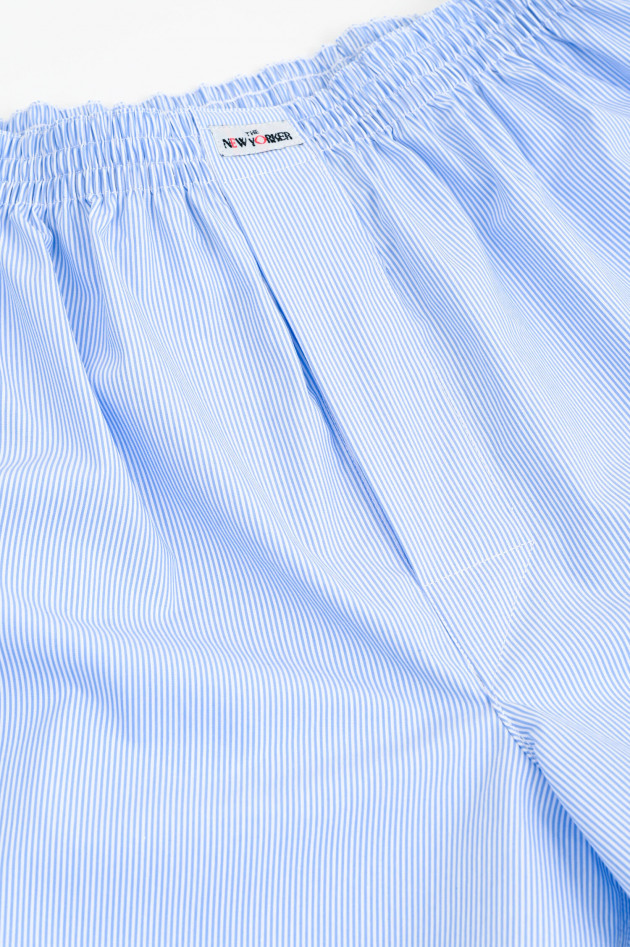 New Yorker Boxershorts in Hellblau/Weiß gestreift