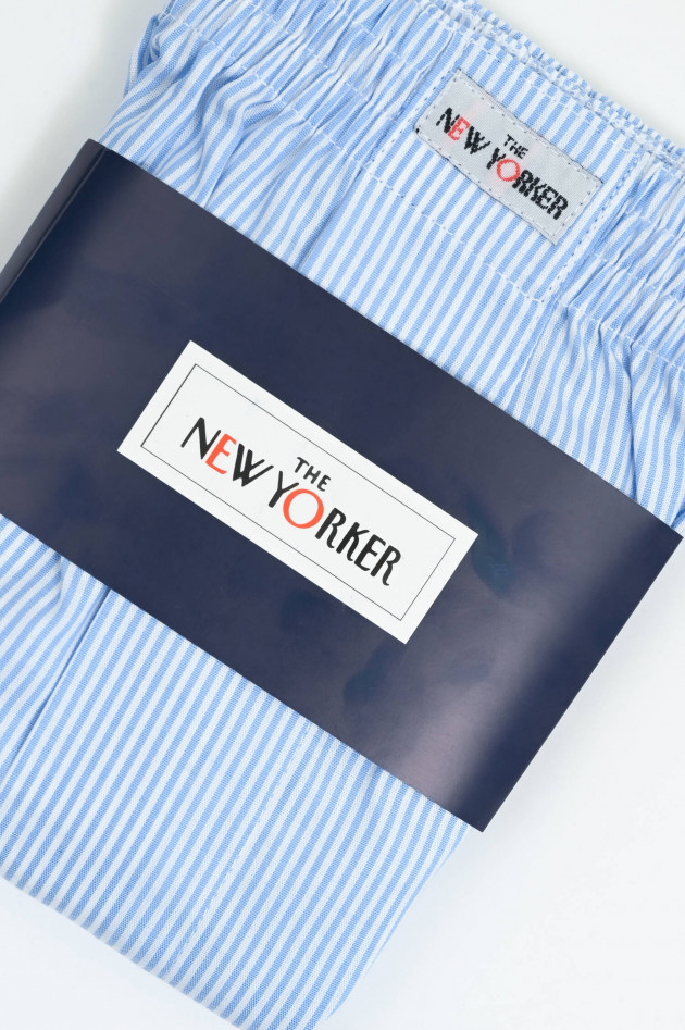 New Yorker Boxershorts aus Baumwolle in Hellblau gestreift