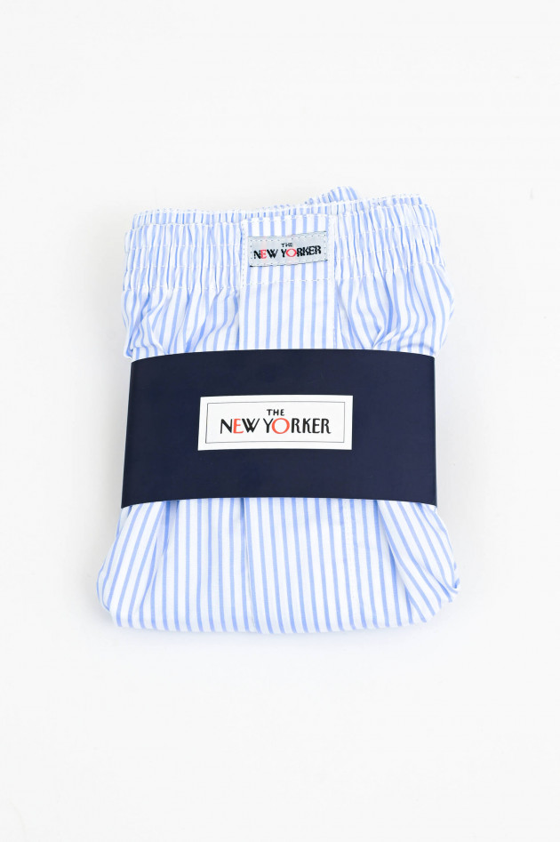 New Yorker Boxershorts in Hellblau/Weiß gestreift