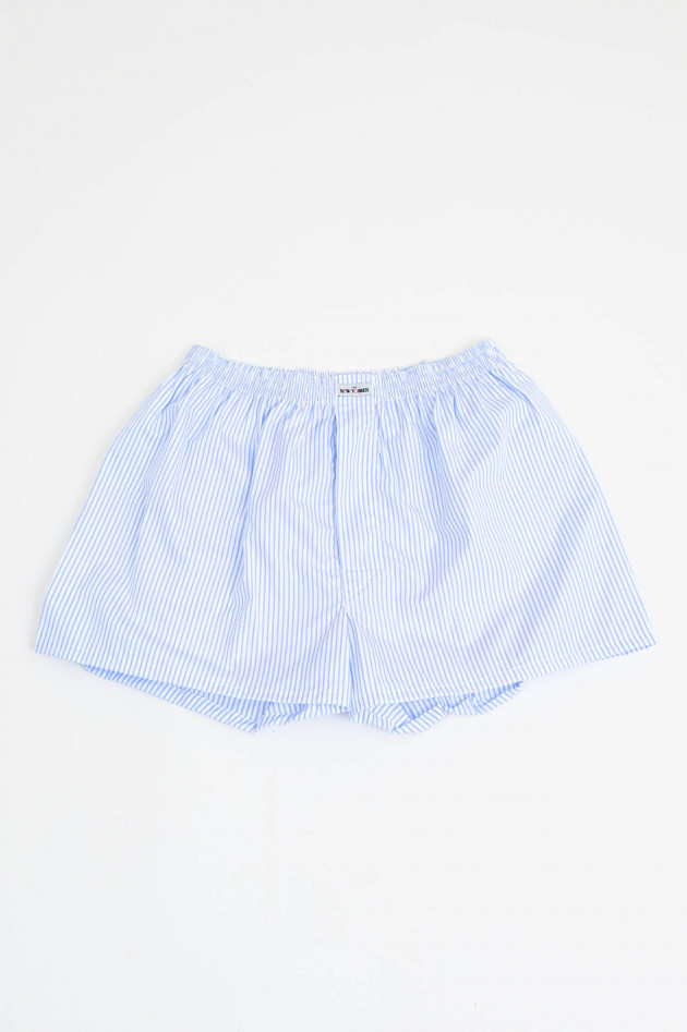 New Yorker Boxershorts in Hellblau/Weiß gestreift