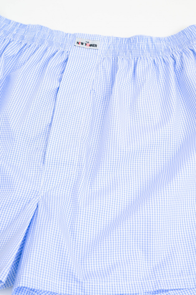 New Yorker Boxershorts in Hellblau/Weiß karriert