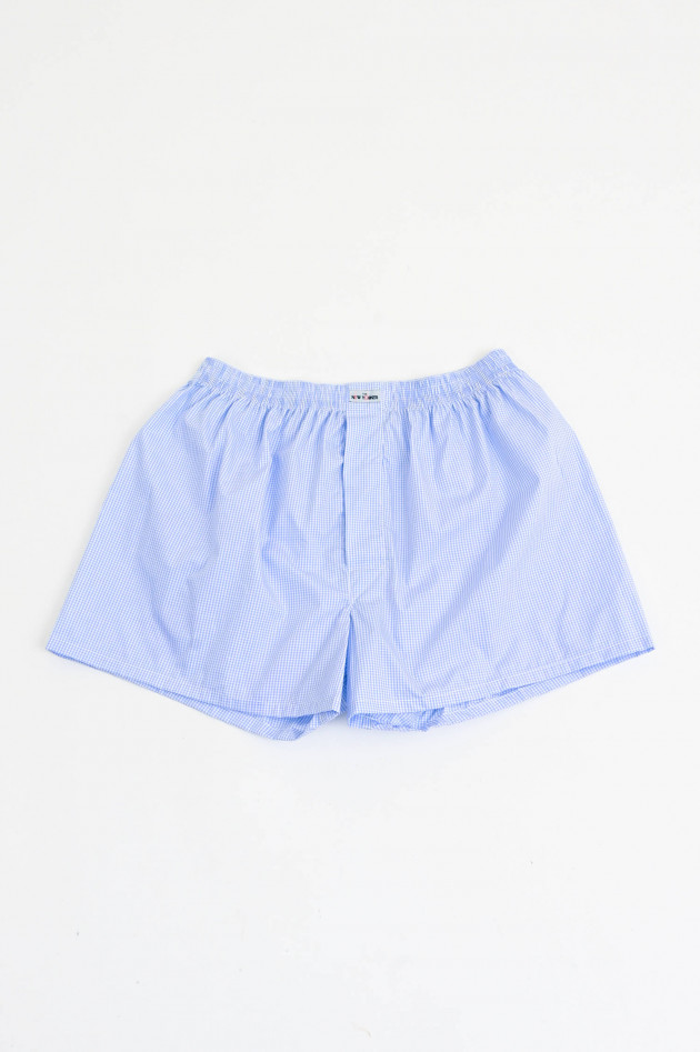 New Yorker Boxershorts in Hellblau/Weiß karriert