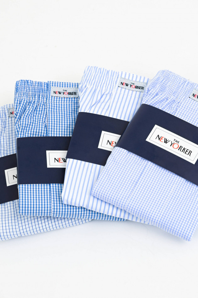 New Yorker Boxershorts in Hellblau/Weiß karriert