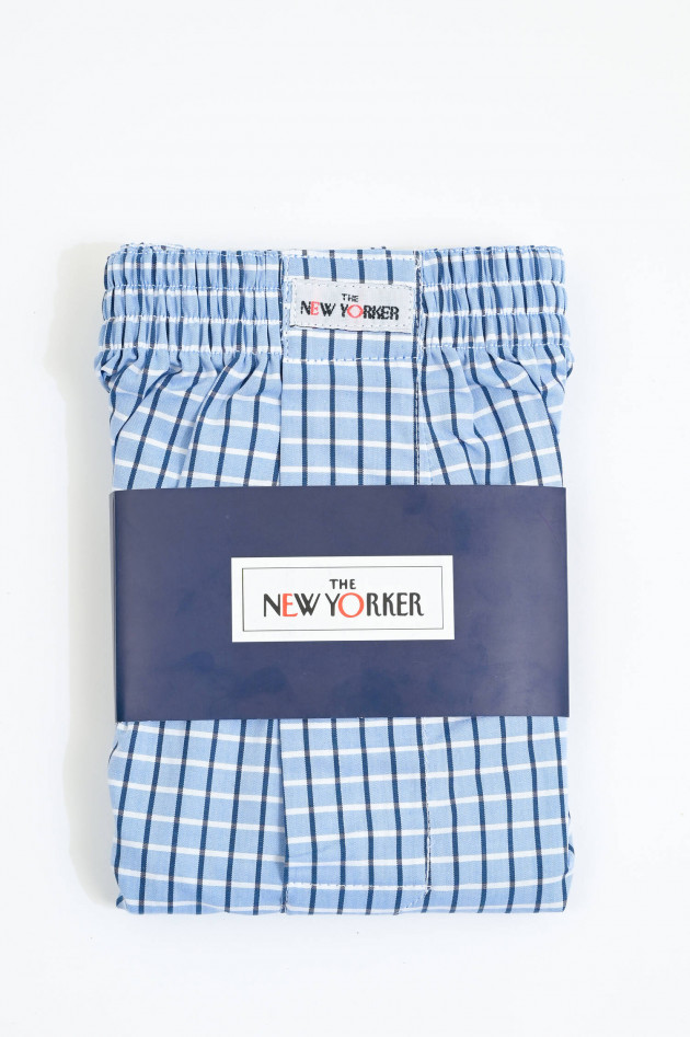 New Yorker Boxershorts aus Baumwolle in Navy/Blau karriert