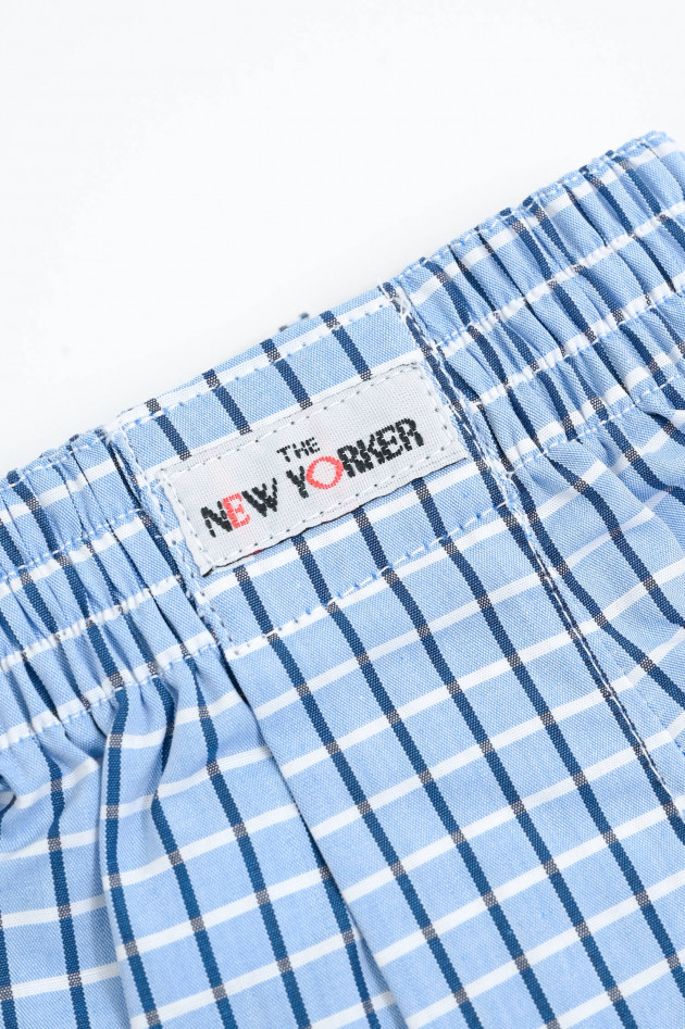 New Yorker Boxershorts aus Baumwolle in Navy/Blau karriert