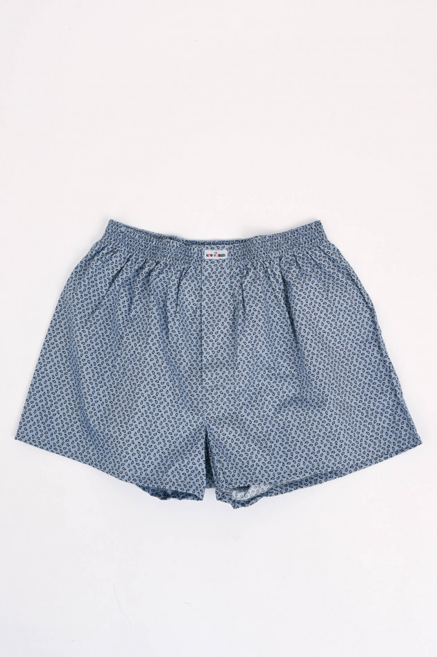 New Yorker Boxershorts in Hellblau/Dunkelblau gemustert