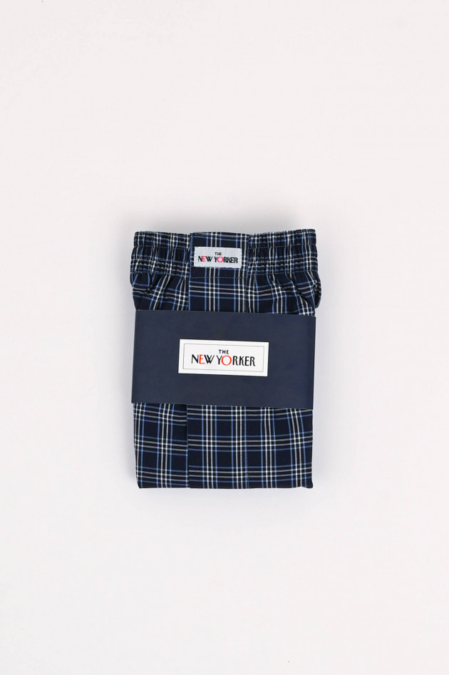 New Yorker Boxershorts in Dunkelblau/Weiß karriert