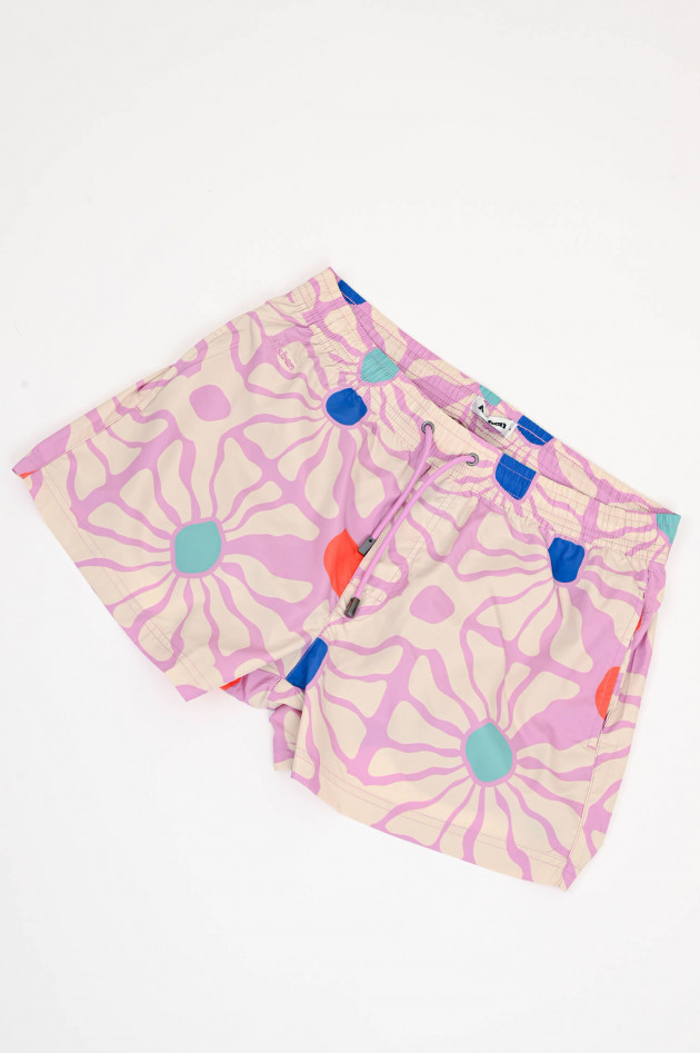 Nikben Badehose mit Seventies-Print in Multicolor