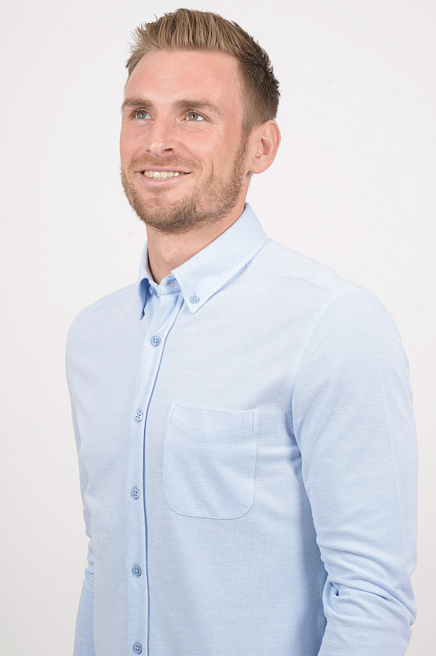 Orlebar Brown Jerseyhemd in Hellblau