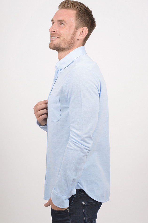 Orlebar Brown Jerseyhemd in Hellblau