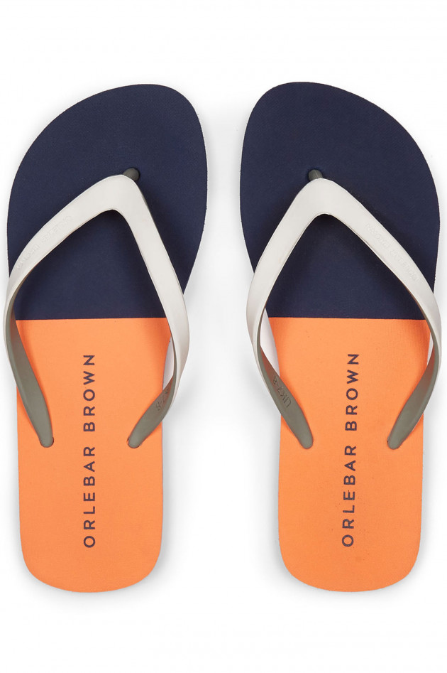 Orlebar Brown Flip Flop in Navy/Orange