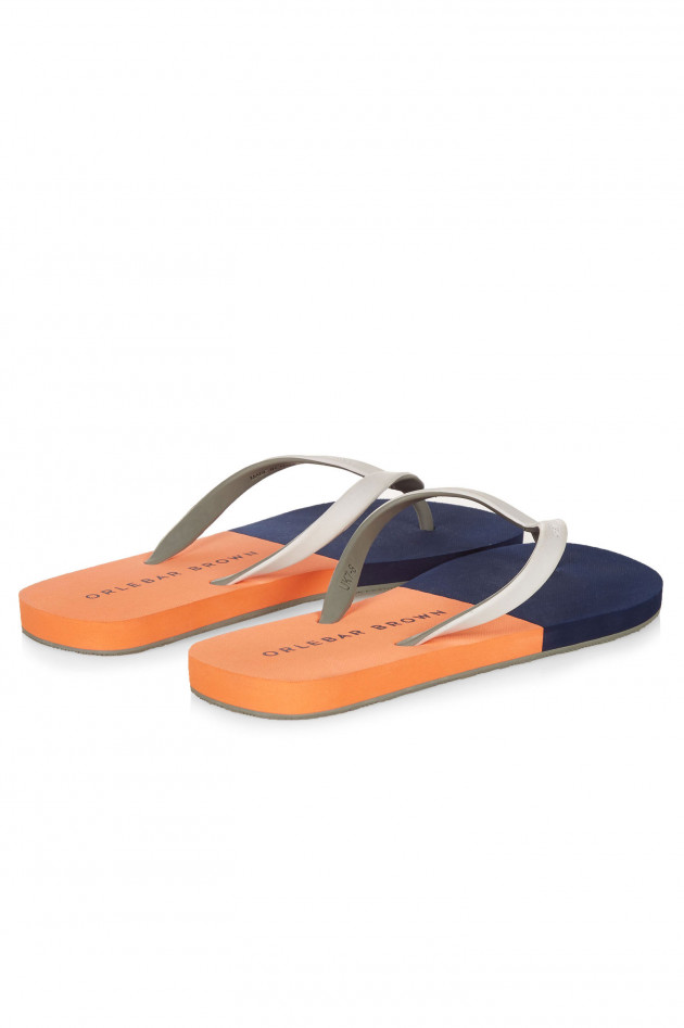 Orlebar Brown Flip Flop in Navy/Orange