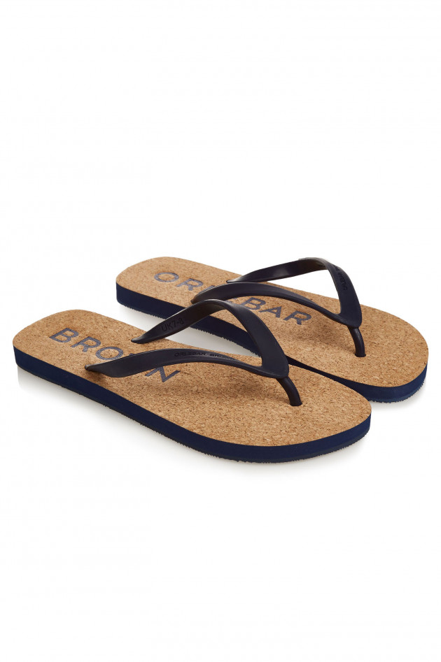 Orlebar Brown Flip Flop mit Kork in Navy