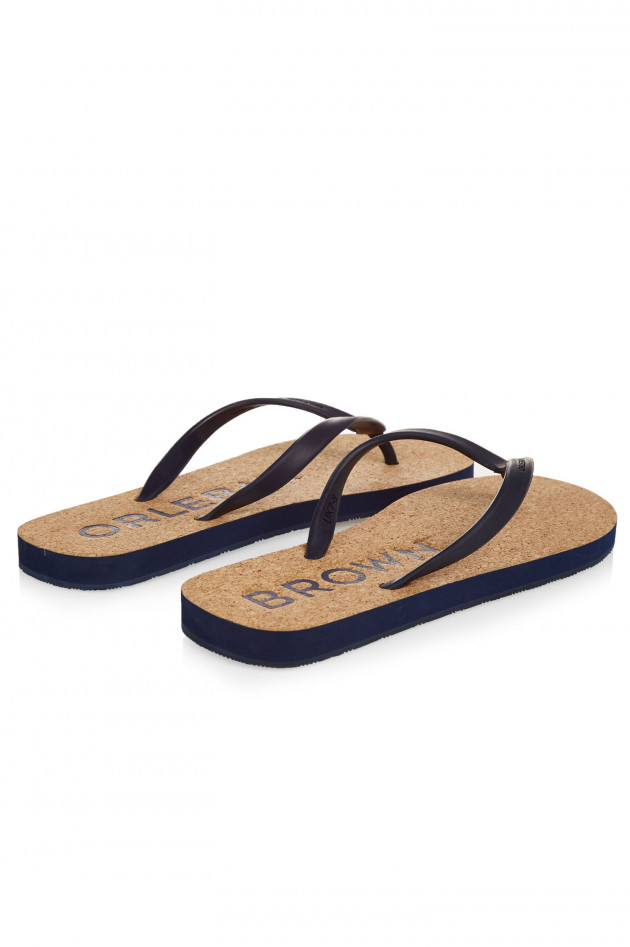 Orlebar Brown Flip Flop mit Kork in Navy